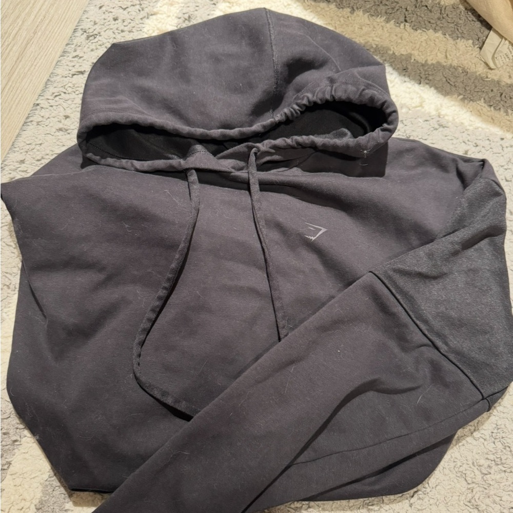Gymshark Black Cropped Long Sleeve Hoodie